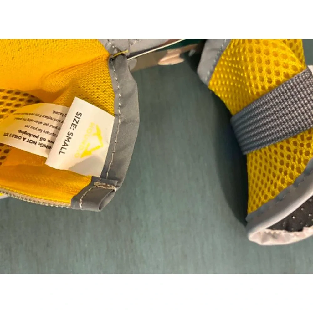 Hound2O Booties Dog Shoes Small Yellow New Mesh Zipper Reflective Paw Protection